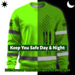 Hi Vis Long Sleeves Shirt Reflective Tapes Green Neon Flag Custom Name 2