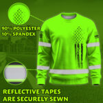 Hi Vis Long Sleeves Shirt Reflective Tapes Green Neon Flag Custom Name 4