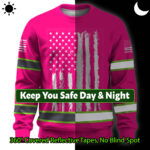 Hi Vis Long Sleeves Shirt Reflective Tapes Pink Neon Flag Custom 2
