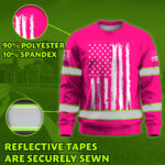 Hi Vis Long Sleeves Shirt Reflective Tapes Pink Neon Flag Custom 4