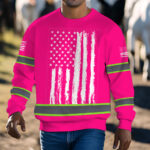 Hi Vis Long Sleeves Shirt Reflective Tapes Pink Neon Flag Custom 7