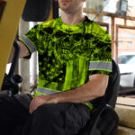 Hi-Vis-Shirt-Reflective-Green-Skull-US-Flag-Custom-Name-Safety-Workwear-6