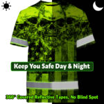 Hi-Vis-Shirt-Reflective-Green-Skull-US-Flag-Custom-Name-Safety-Workwear-7