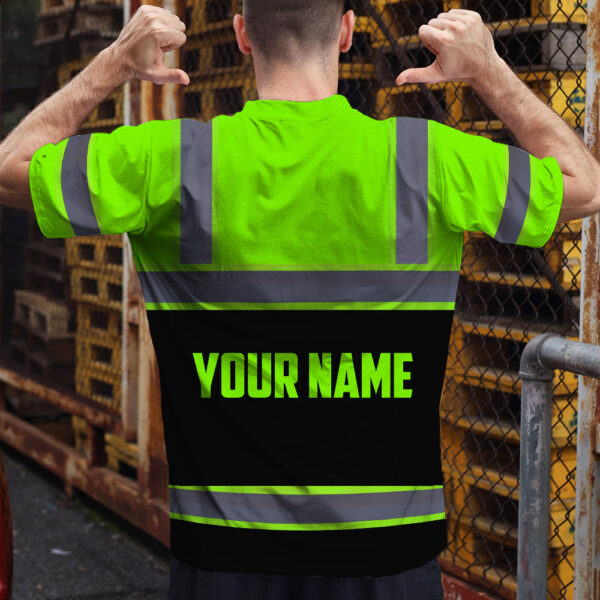 Hi-Vis-Shirt-Reflective-Tapes-Green-Semi-Truck-Driver-Custom-Name-Safety-3
