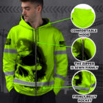 Hi-Vis-Zip-Hoodie-Reflective-Tapes-Black-Skull-US-Flag-Safety-Workwear-3