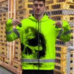 Hi-Vis-Zip-Hoodie-Reflective-Tapes-Black-Skull-US-Flag-Safety-Workwear-6
