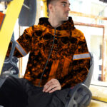 Hi-Vis-Zip-Hoodie-Reflective-Tapes-Orange-Skull-US-Flag-Safety-Workwear-5