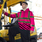 Hi-Vis-Zip-Hoodie-Reflective-Tapes-Pink-USA-Flag-Safety-Workwear-For-Truckers,-Cyclists,-Patriotic-8