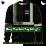 High Visibility Reflective Black Custom Name Long Sleeve Safety Workwear 2