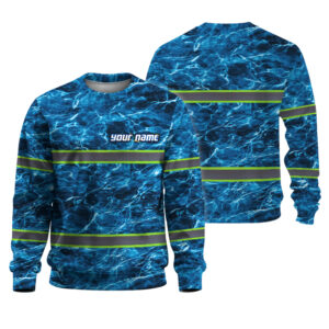 Hi Vis Reflective Blue Custom Name Long Sleeve Safety Workwear