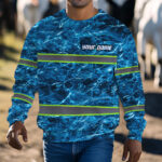 High Visibility Reflective Blue Custom Name Long Sleeve Safety 7