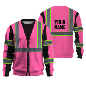 Pink Hi Vis Workwear Custom Safety Workwear Long Sleeve Shirts
