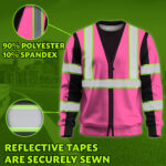 Pink Hi Vis Workwear Custom Safety Workwear Long Sleeve Shirt 4