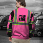 Pink Hi Vis Workwear Custom Safety Workwear Long Sleeve Shirt 6