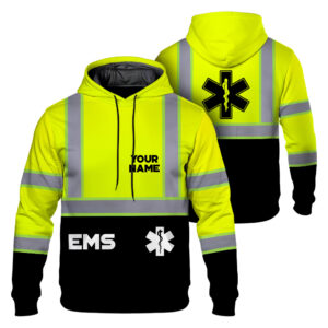 Hi Vis Hoodie Reflective EMS Custom Name Safety Workwear
