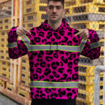 Hi-Vis-Hoodie-Reflective-Tapes-Pink-Leopard-Safety-Workwear-5