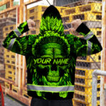 Hi-Vis-Zip-Hoodie-Reflective-Green-Neon-Skull-Native-Custom-Name-Safety-Workwear-For-Workers,-Runners,-Cyclists,-Skull-Lover-7