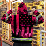 Hi-Vis-Zip-Hoodie-Reflective-Pink-USA-Flag-With-Gorillas-Custom-Name-Safety-Workwear-For-Workers,-Runners,-Cyclists,-Patriotic-7