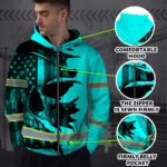 Hi-Vis-Zip-Hoodie-Reflective-Tapes-Blue-Neon-Skull-US-Flag-Scratch-Custom-Name-Safety-Workwear-For-Workers,-Runners,-Cyclists,-Patriotic-3