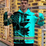 Hi-Vis-Zip-Hoodie-Reflective-Tapes-Blue-Neon-Skull-US-Flag-Scratch-Custom-Name-Safety-Workwear-For-Workers,-Runners,-Cyclists,-Patriotic-5