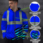 Hi-Vis-Zip-Hoodie-Reflective-Tapes-Blue-USA-Flag-Safety-Workwear-For-Runners,-Cyclists,-Patriotic-3