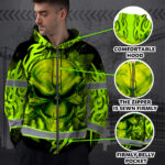 Hi-Vis-Zip-Hoodie-Reflective-Tapes-Paint-Flakes-Skull-Custom-Name-For-Workers,-Runners,-Cyclists,-Patriotic-3