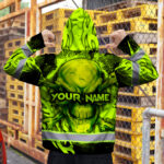 Hi-Vis-Zip-Hoodie-Reflective-Tapes-Paint-Flakes-Skull-Custom-Name-For-Workers,-Runners,-Cyclists,-Patriotic-7
