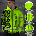 Hi-Vis-Zip-Hoodie-Reflective-Tapes-TiKi-Hawaiian-Polynesian-Tribal-Custom-Name-Safety-Workwear-For-Workers,-Runners,-Cyclists-4