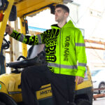 Hi-Vis-Zip-Hoodie-Reflective-Tapes-TiKi-Hawaiian-Polynesian-Tribal-Custom-Name-Safety-Workwear-For-Workers,-Runners,-Cyclists-7