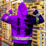 Hi-Vis-Zip-Hoodie-Reflective-Tapes-Violet-Neon-Skull-US-Flag-Scratch-Custom-Name-Safety-Workwear-For-Workers,-Runners,-Cyclists,-Patriotic-7