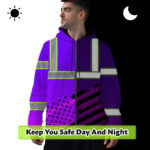 Hi-Vis-Zip-Hoodie-Reflective-Tapes-Violet-USA-Flag-Safety-Workwear-For-Cyclists,-Patriotic-2