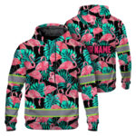 Hi-Vis-Hoodie-Reflective-Tapes-Pink-Flamingo-Flower-Hawaiian-Custom-Name-1