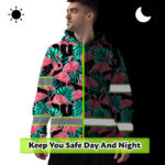 Hi-Vis-Hoodie-Reflective-Tapes-Pink-Flamingo-Flower-Hawaiian-Custom-Name-3