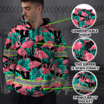 Hi-Vis-Hoodie-Reflective-Tapes-Pink-Flamingo-Flower-Hawaiian-Custom-Name-4