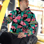 Hi-Vis-Hoodie-Reflective-Tapes-Pink-Flamingo-Flower-Hawaiian-Custom-Name-5