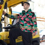 Hi-Vis-Hoodie-Reflective-Tapes-Pink-Flamingo-Flower-Hawaiian-Custom-Name-8
