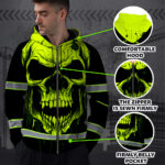 Hi-Vis-Zip-Hoodie-Reflective-Lime-Neon-Skull-Custom-Name-Safety-Workwear-For-Runners,-Cyclists,-Skull-Lover-3