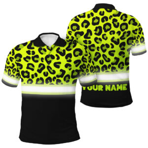 Women’s Hi Vis Polo Shirt - Leopard Pattern Custom Safety Workwear