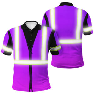 Violet Reflective Hi Vis Polo – Durable And Comfortable For Work