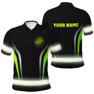 Hi Vis Polo Uniform With Custom Name Logo And Outstanding Safety Pattern