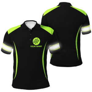 Safety Workwear Hi Vis Polo Shirts Featuring Custom Name, Logo For Construction Teams