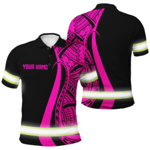 Hi Vis Polo Shirt Reflective Pink Neon Hawaii Custom Name