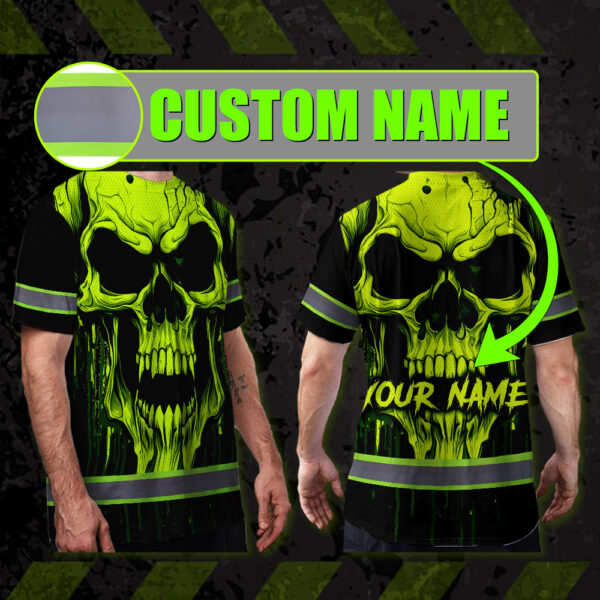 Hi-Vis-Shirts-Reflective-Lime-Neon-Skull-Custom-Name-Safety-Workwear-For-Runners,-Cyclists,-Skull-Lover-3
