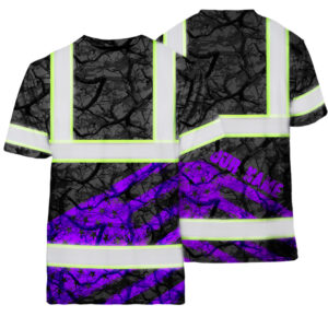 Hi Vis Shirt Reflective Tapes Violet Camo Neon US Flag Custom Name
