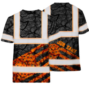Hi Vis Shirt Reflective Tapes Orange Camo Neon US Flag Custom Name