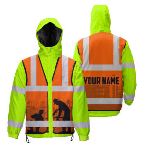 Hi Vis Jacket Waterproof And Windproof Reflective Carpenter