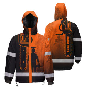 Hi Vis Jacket Waterproof And Windproof Reflective Orange Chainsaw