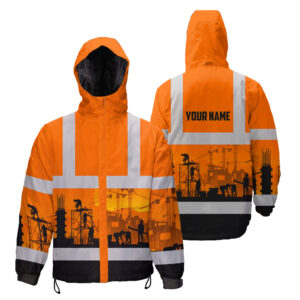 Hi Vis Jacket Waterproof And Windproof Reflective Orange Ironworker