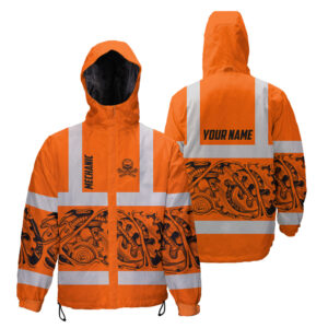 Hi Vis Jacket Waterproof And Windproof Reflective Skull Mechanic