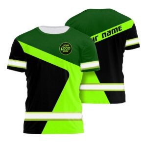 Hi Vis Shirt Uniform Reflective Black And Orange Custom Name And Logo Safety Workwear